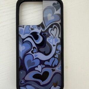 Wildflowers Heart Swirl Phone Case - Blue and Black